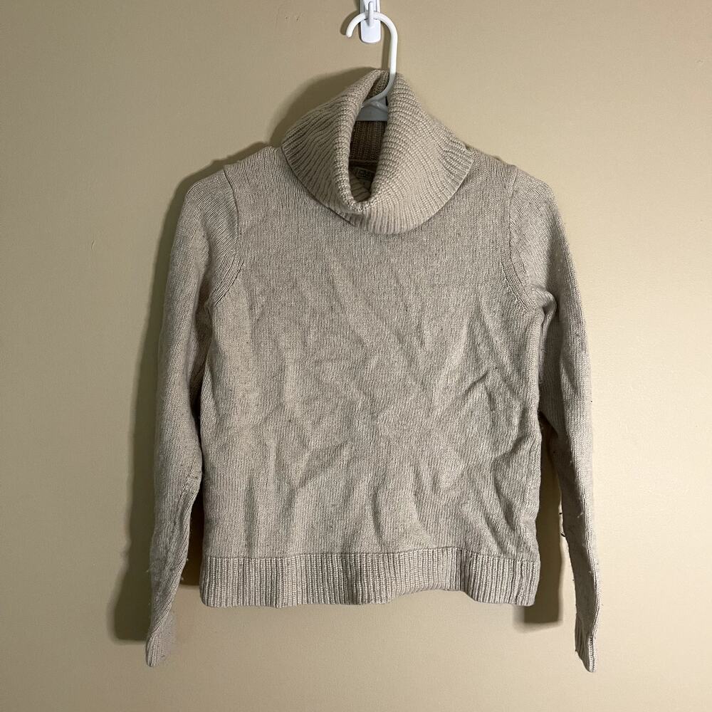 J Crew Small Tan Cowl Neck Sweater